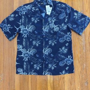 Buffalo David Bitton Men's Navy Botanical Shirt